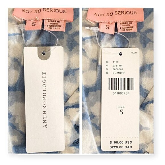 Anthropologie Behati Blue Print Mini Dress size S, NWT - Picture 8 of 16